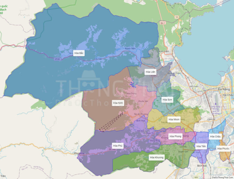 High-resolution political map of Hoa Vang