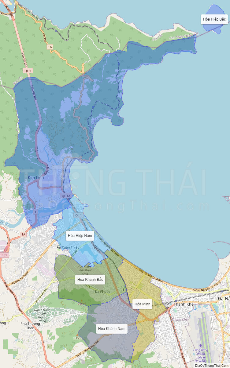 High-resolution political map of Lien Chieu