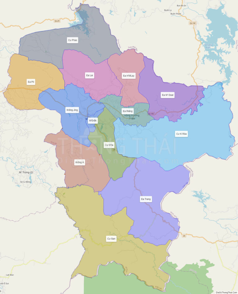 Bản đồ hành chính Huyện M'Đrắk