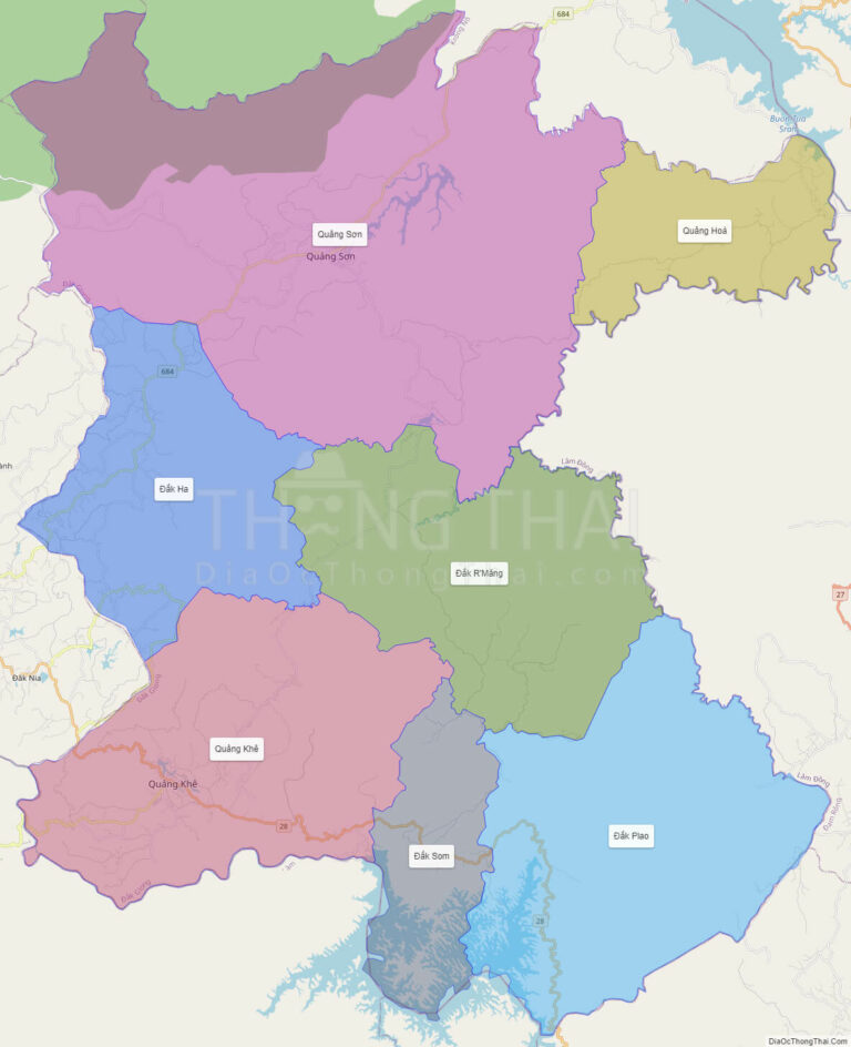 High-resolution political map of Dak Glong