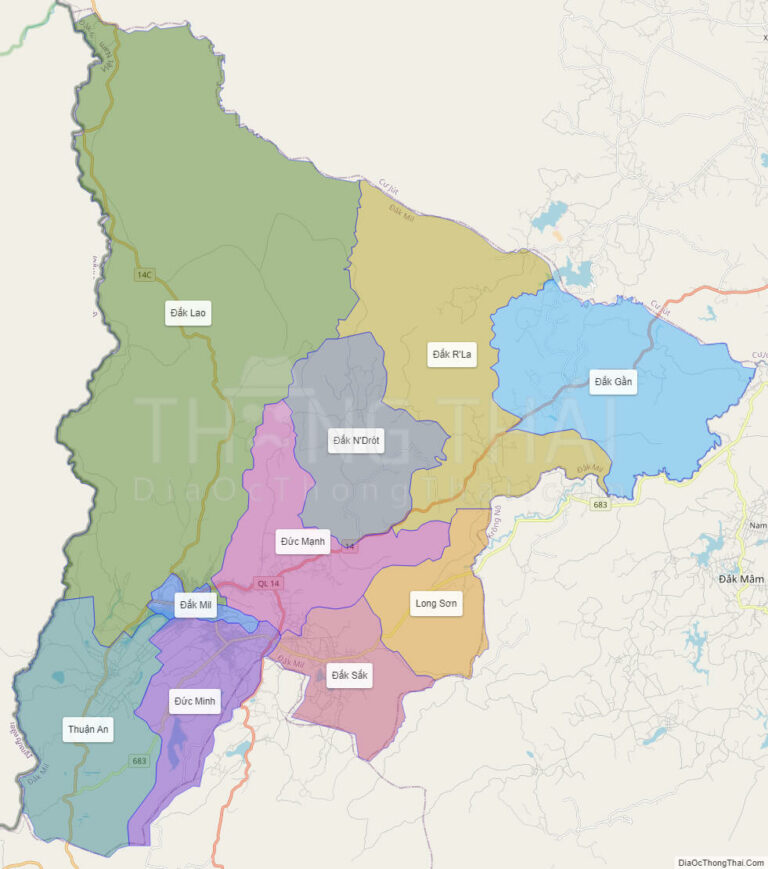High-resolution political map of Dak Mil