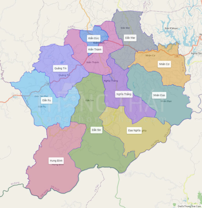 High-resolution political map of Dak R'Lap