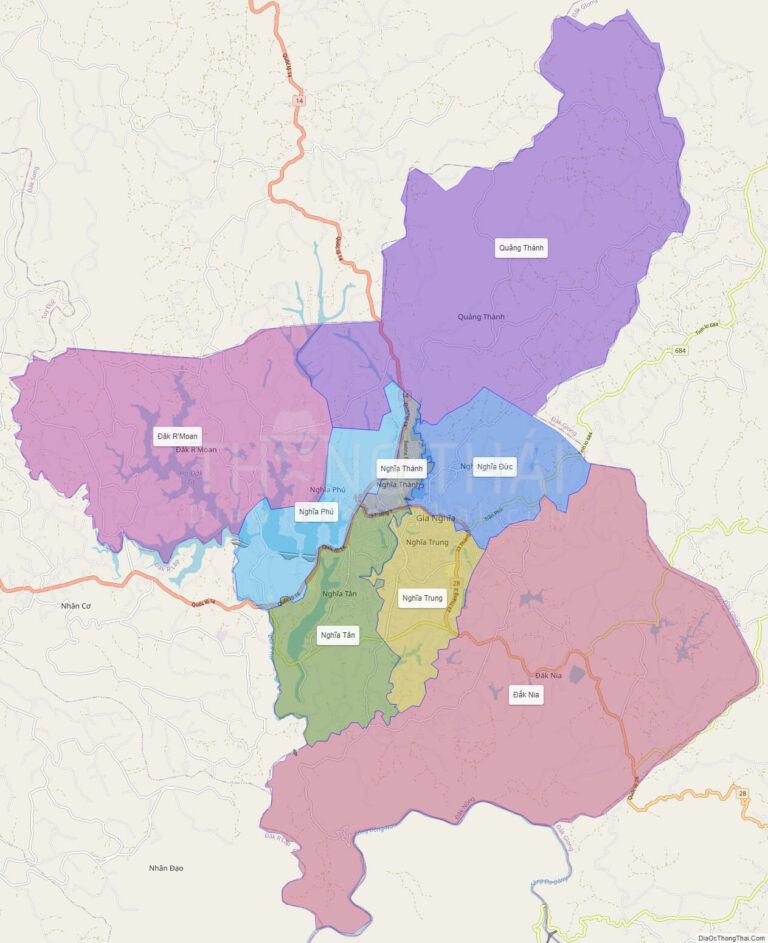 Bản đồ hành chính Thị xã Gia Nghĩa