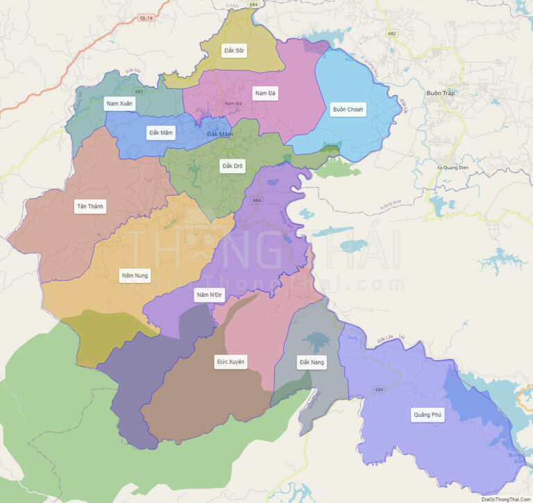 High-resolution political map of Krong No