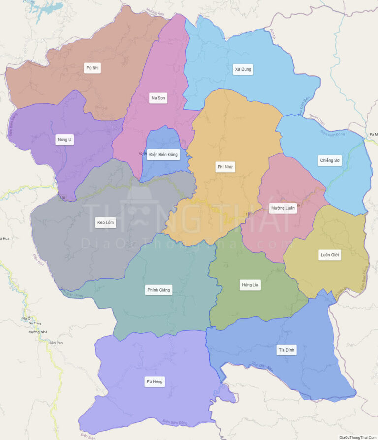 Bản đồ hành chính Huyện Điện Biên Đông