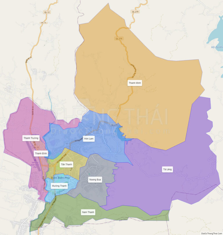 High-resolution political map of Dien Bien Phu