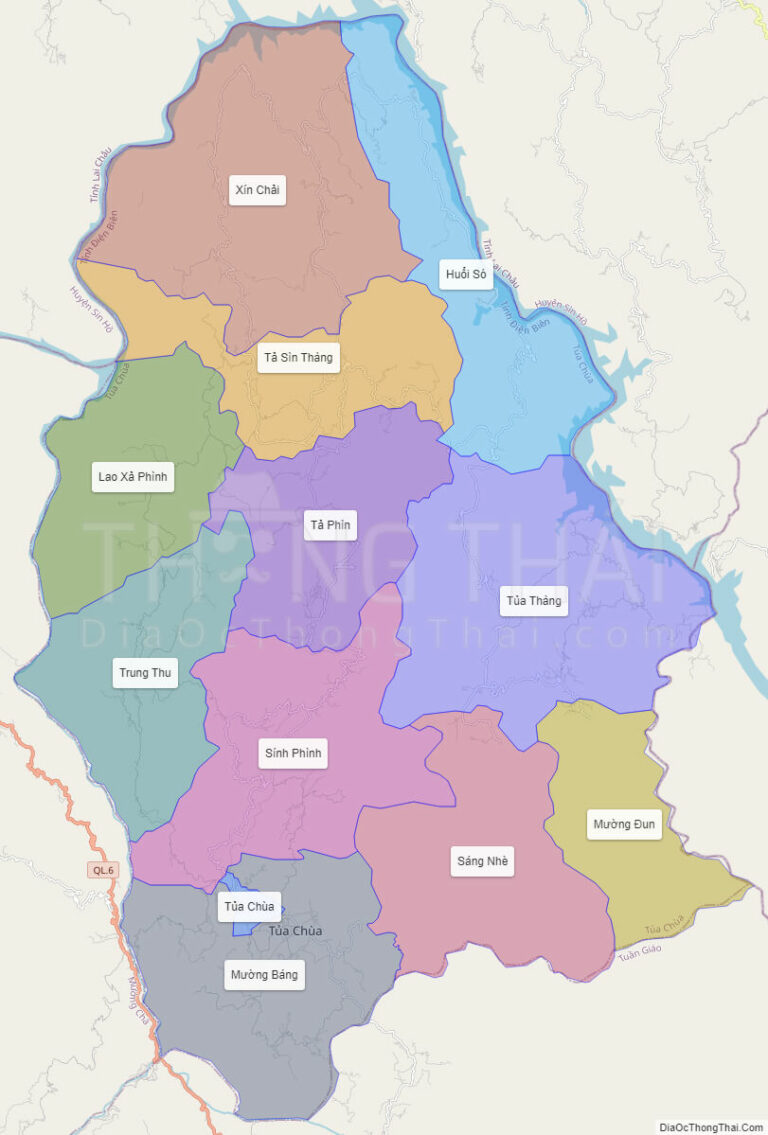 Bản đồ hành chính Huyện Tủa Chùa