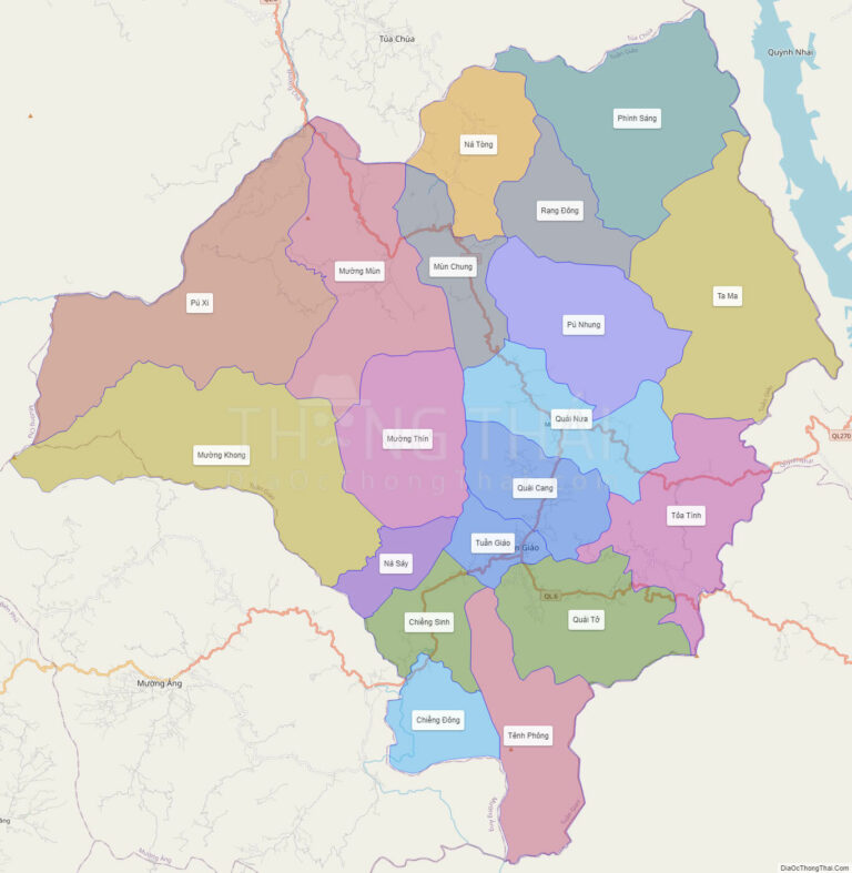 High-resolution political map of Tuan Giao