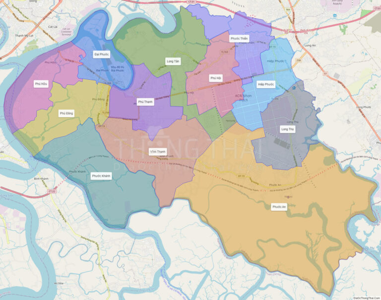 High-resolution political map of Nhon Trach