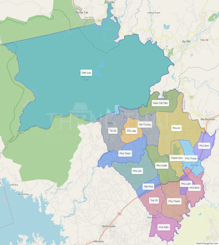 High-resolution political map of Tan Phu