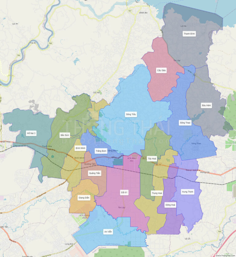 High-resolution political map of Trang Bom