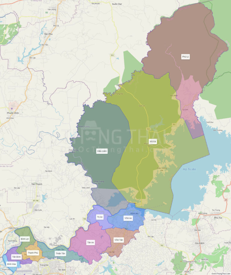 Bản đồ hành chính Huyện Vĩnh Cửu