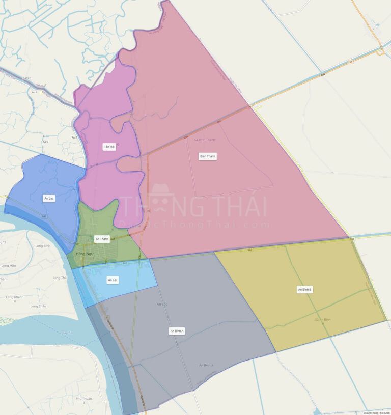 High-resolution political map of Hong Ngu