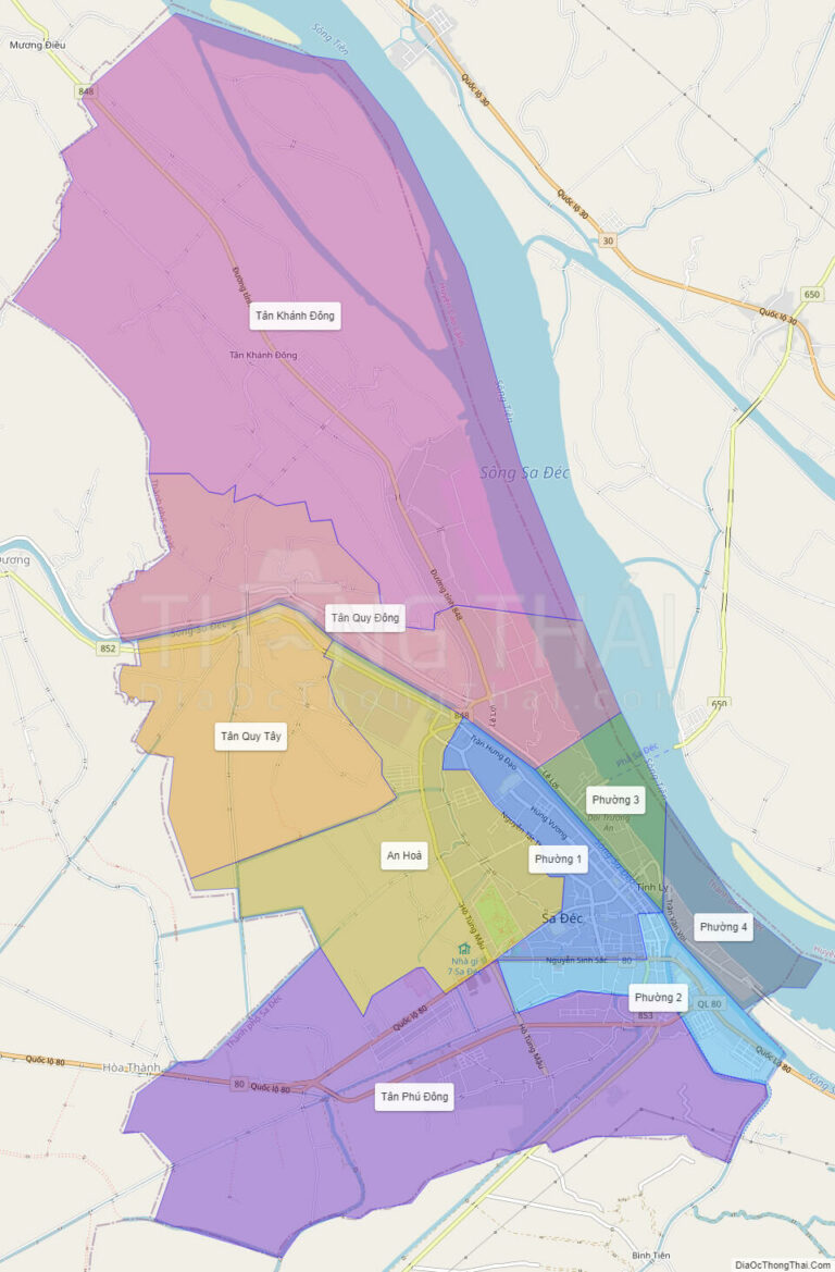 Bản đồ hành chính Thành phố Sa Đéc