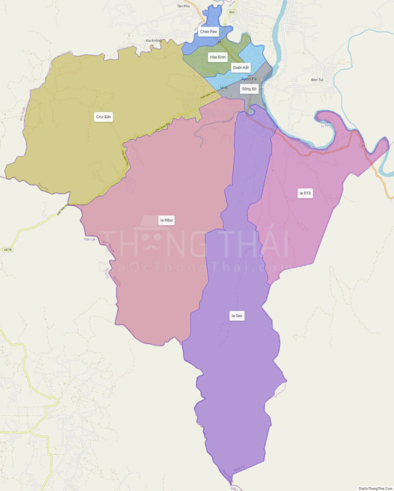 High-resolution political map of Ayun Pa