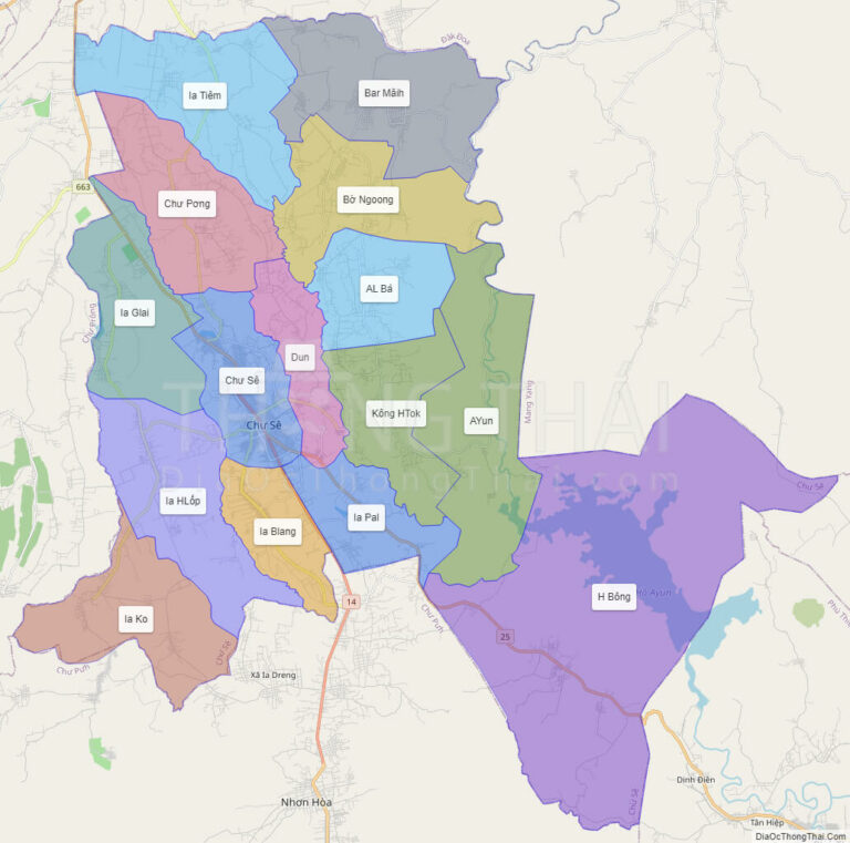 Bản đồ hành chính Huyện Chư Sê