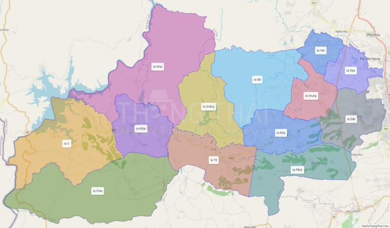 High-resolution political map of Ia Grai