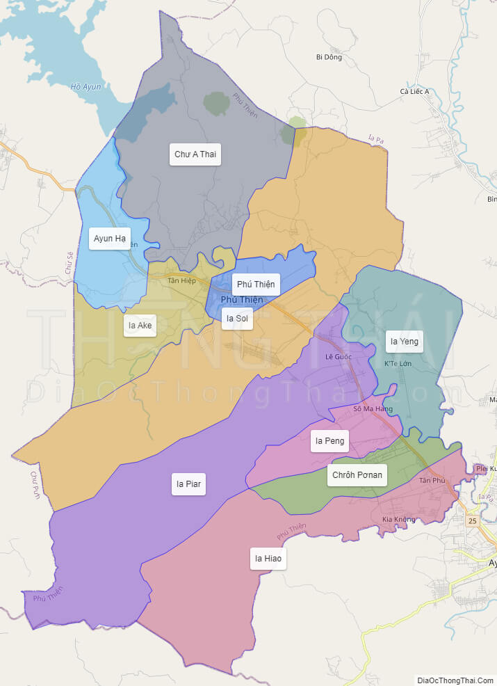 High-resolution political map of Phu Thien