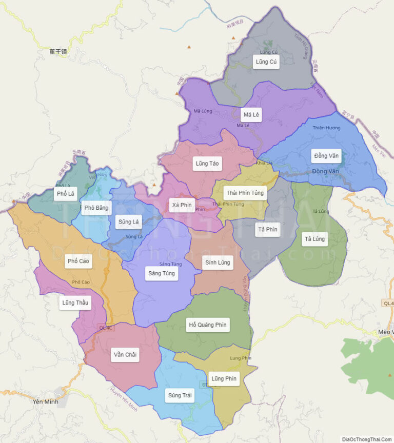 Bản đồ hành chính Huyện Đồng Văn