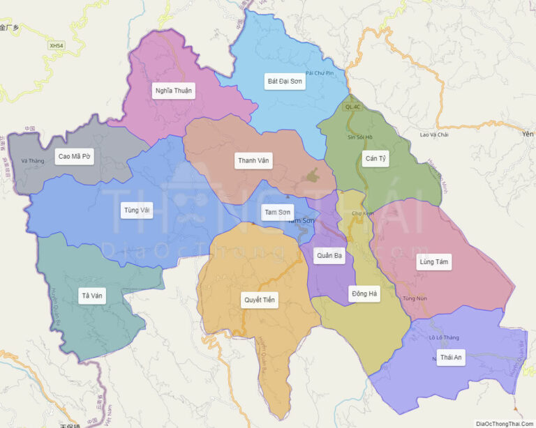Bản đồ hành chính Huyện Quản Bạ