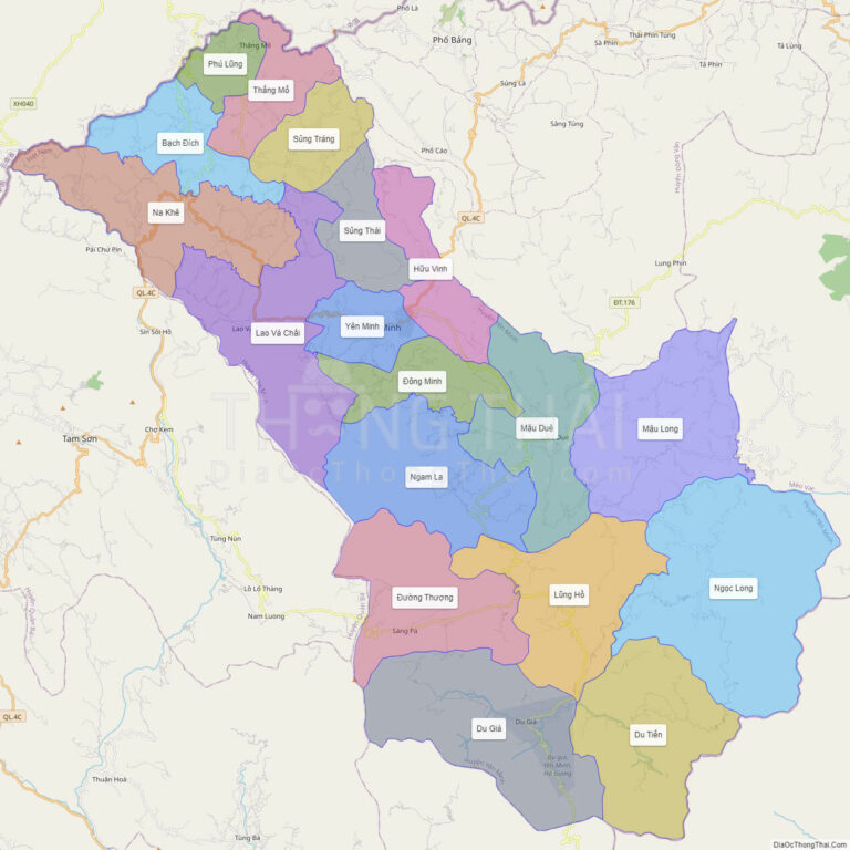 High-resolution political map of Yen Minh