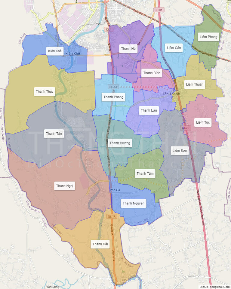 High-resolution political map of Thanh Liem