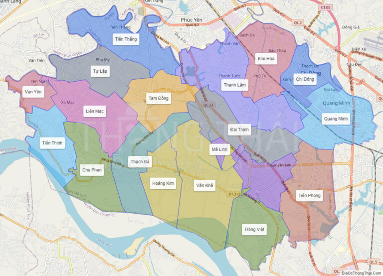 Bản đồ hành chính Huyện Mê Linh