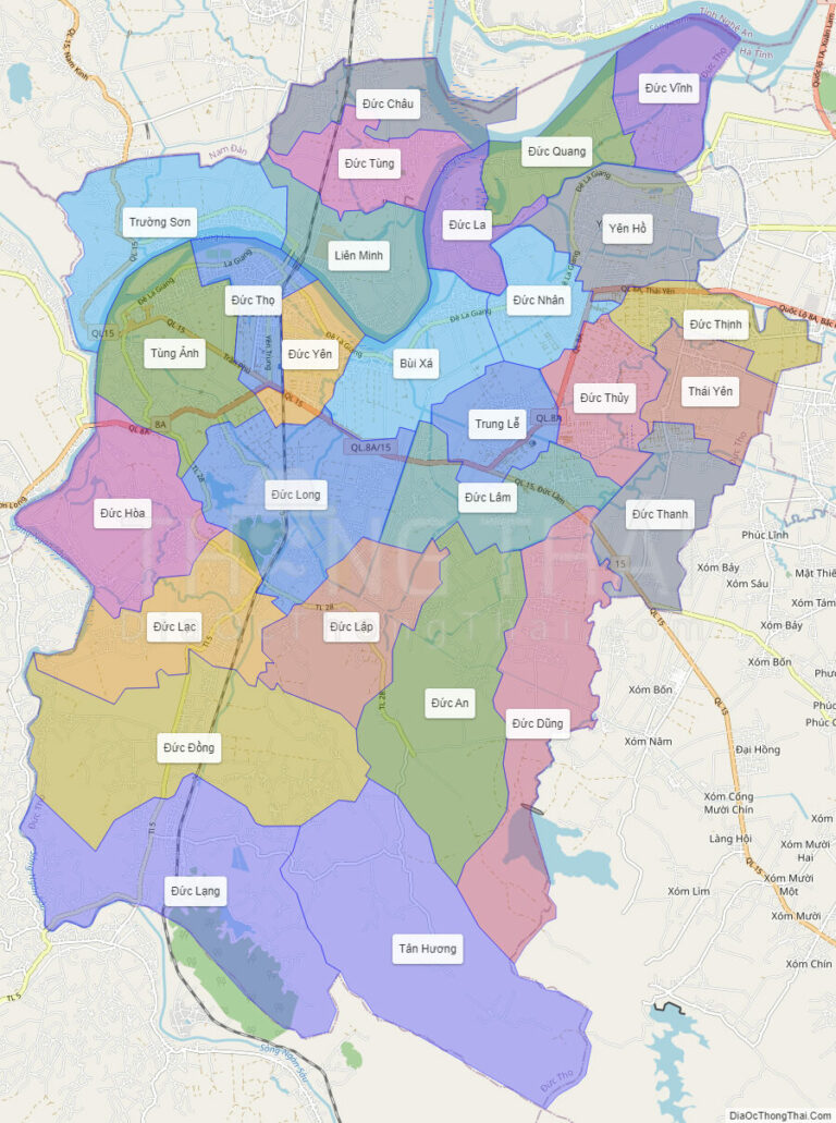 Bản đồ hành chính Huyện Đức Thọ