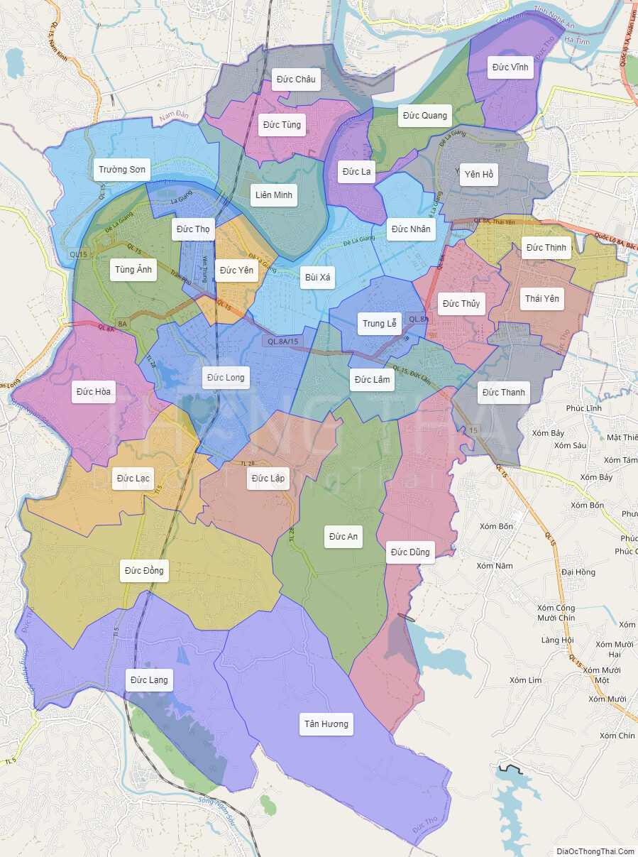 Tổng hợp bản đồ các xã huyện đức thọ hà tĩnh chi tiết và rõ ràng