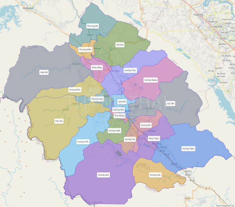 Bản đồ hành chính Huyện Hương Khê