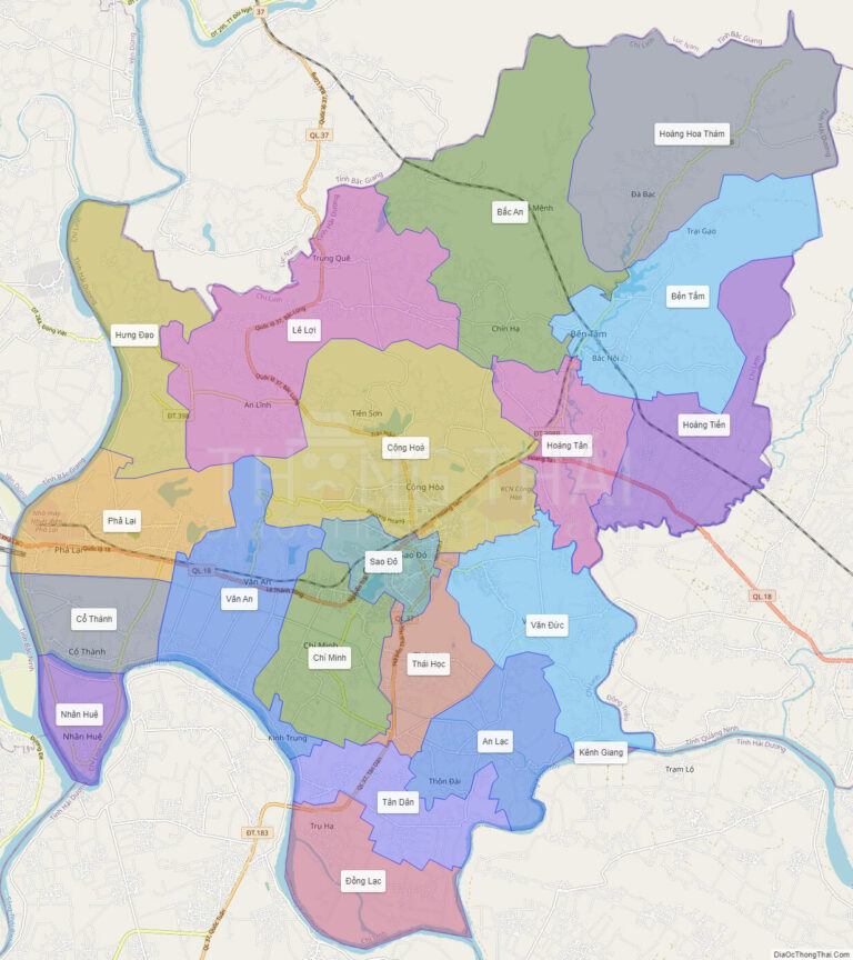 Bản đồ hành chính Thành phố Chí Linh