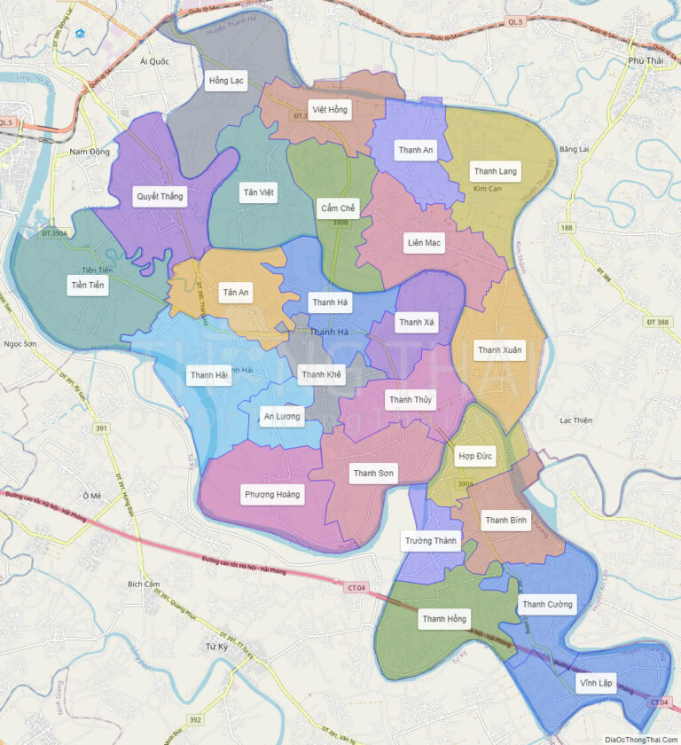 Bản đồ hành chính Huyện Thanh Hà