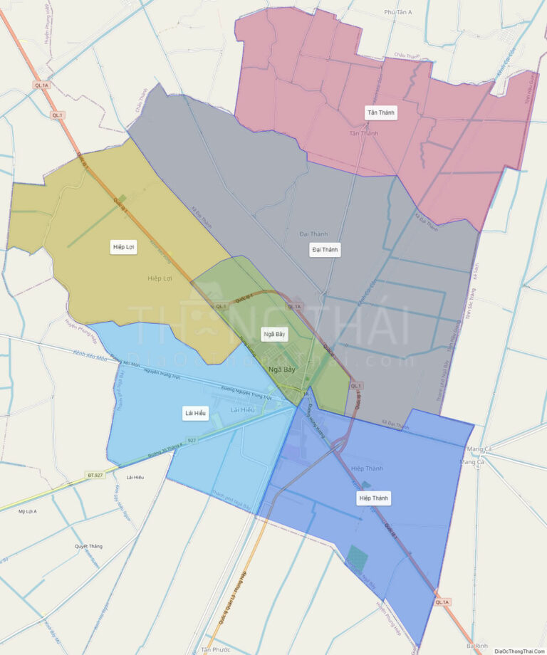 Bản đồ hành chính Thị xã Ngã Bảy