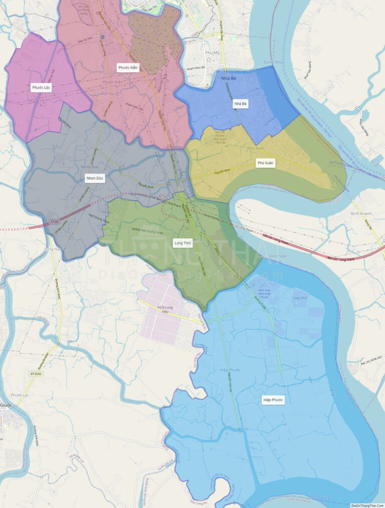High-resolution political map of Nha Be