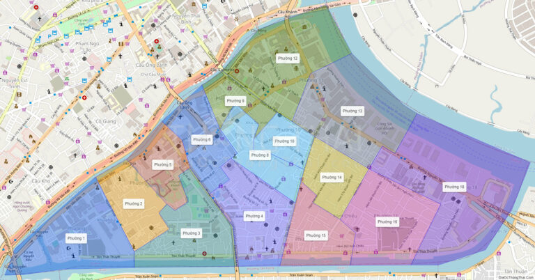 Bản đồ hành chính các phường của quận 4