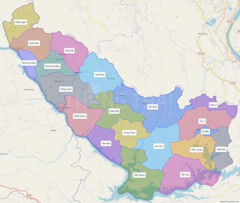 High-resolution political map of Da Bac