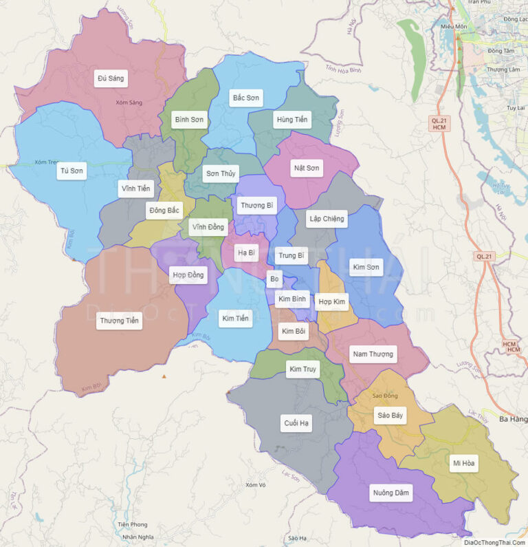 High-resolution political map of Kim Boi