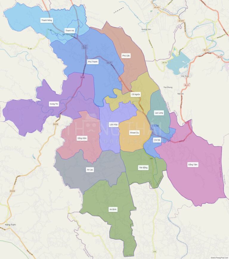 High-resolution political map of Lac Thuy