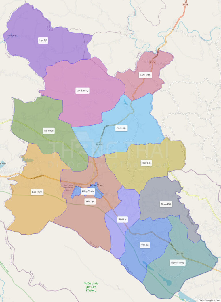 High-resolution political map of Yen Thuy