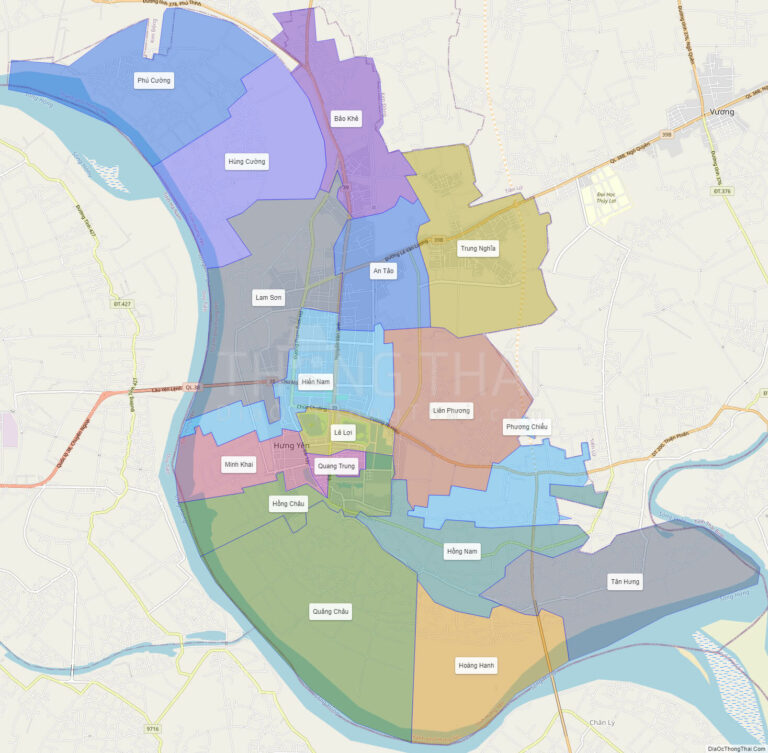 Bản đồ hành chính Thành phố Hưng Yên