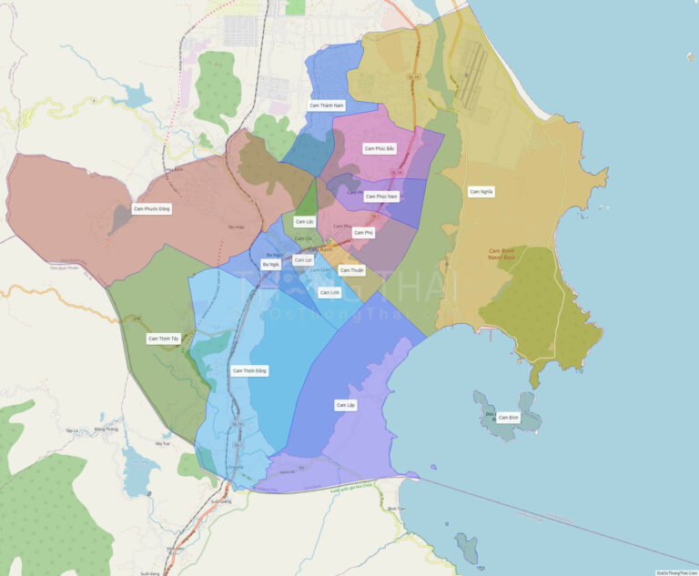 High-resolution political map of Cam Ranh