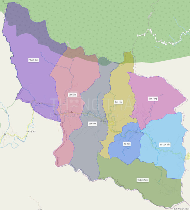 High-resolution political map of Khanh Son