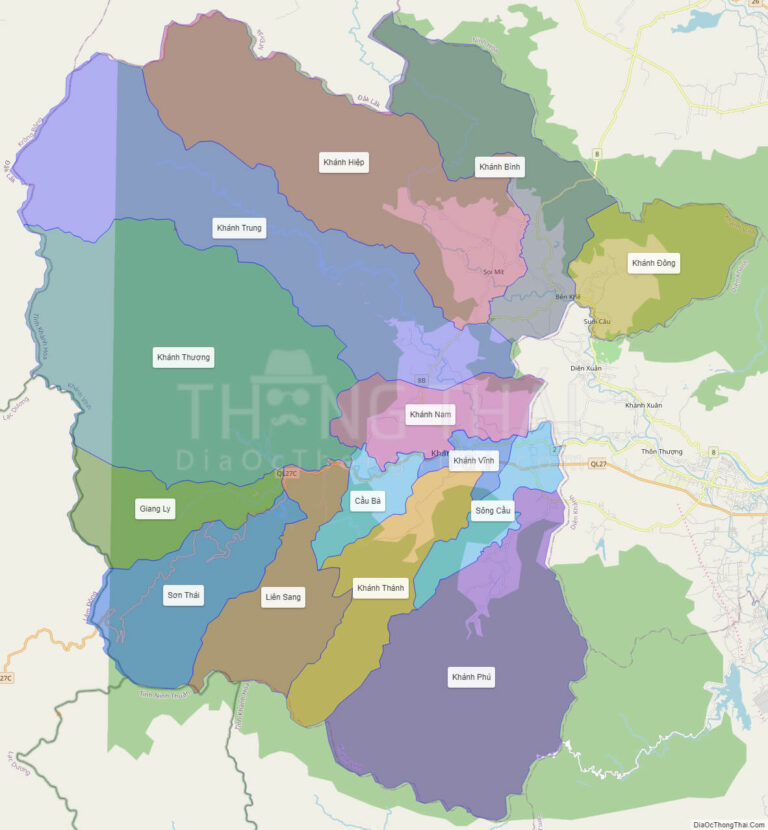 High-resolution political map of Khanh Vinh