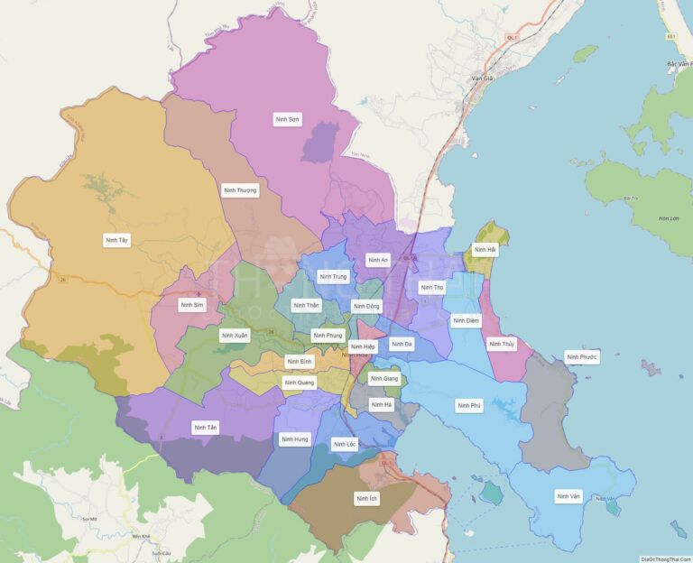High-resolution political map of Ninh Hoa