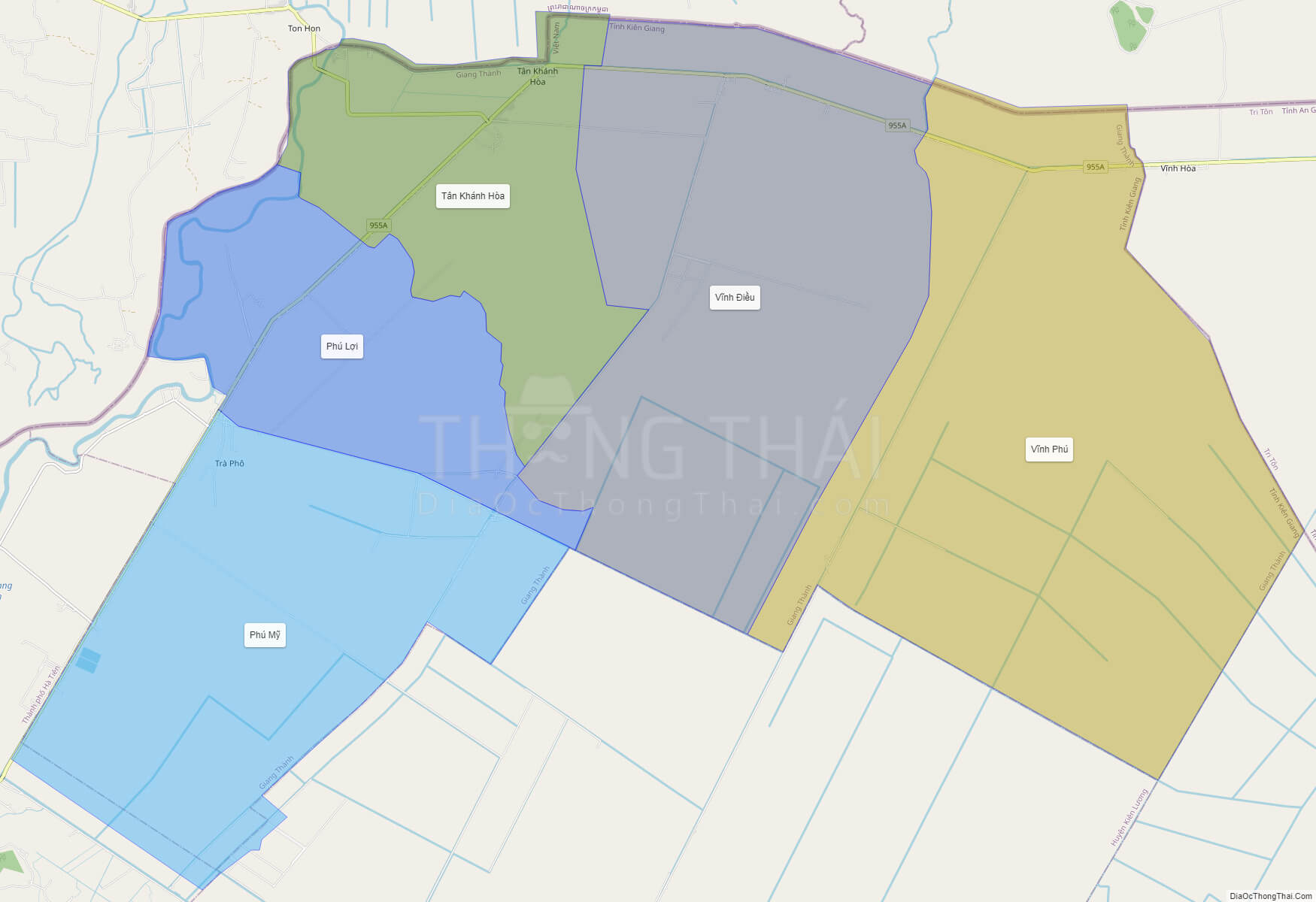 Bản đồ huyện Giang Thành tỉnh Kiên Giang có thể xem ở đâu trên Google Maps?