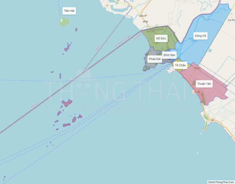 High-resolution political map of Ha Tien