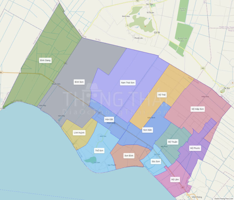 High-resolution political map of Hon Dat