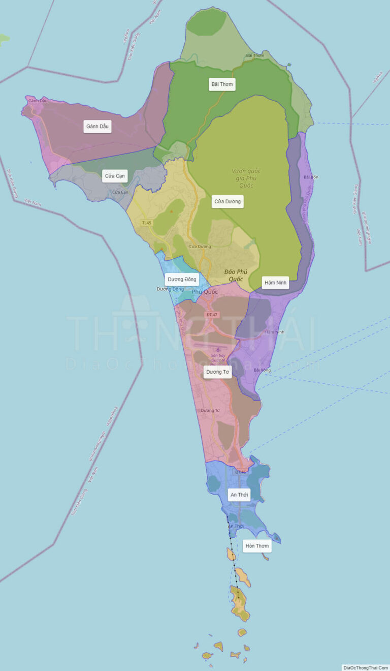 High-resolution political map of Phu Quoc