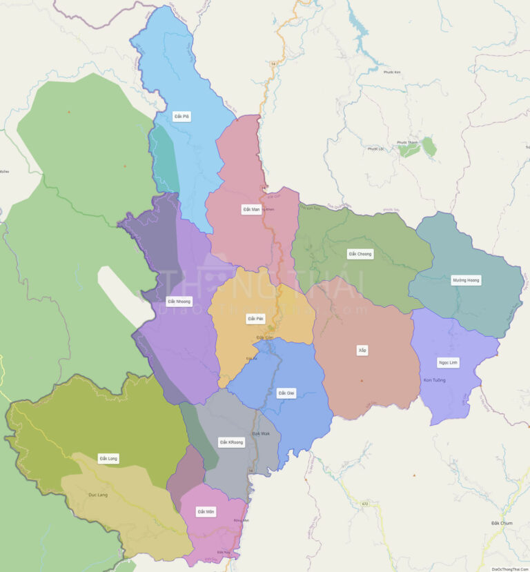 High-resolution political map of Dak Glei