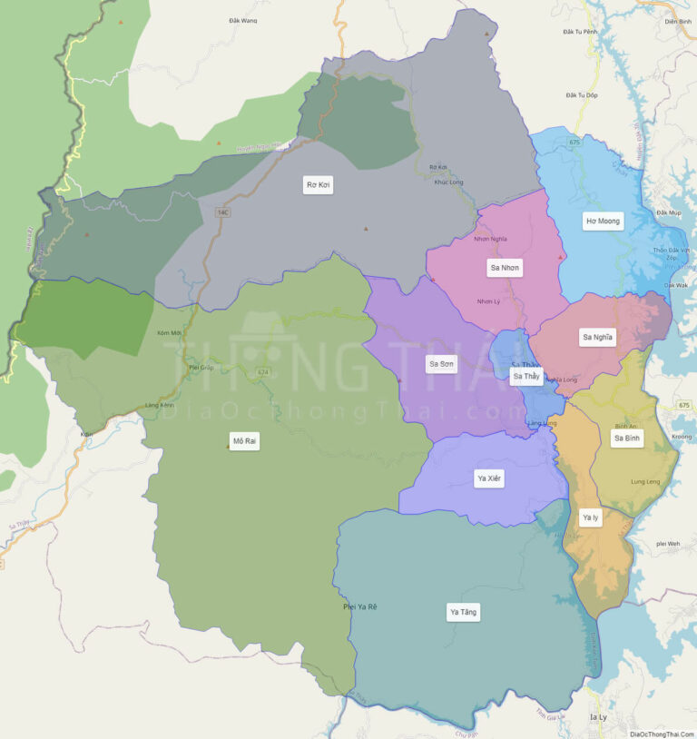 Bản đồ hành chính Huyện Sa Thầy